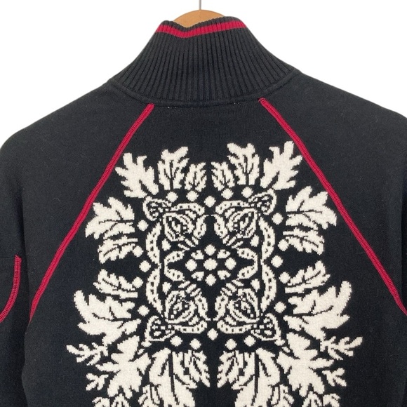 Athleta Black Full Zip Scroll Design Cardigan Jacket, Size Small - Picture 5 of 11